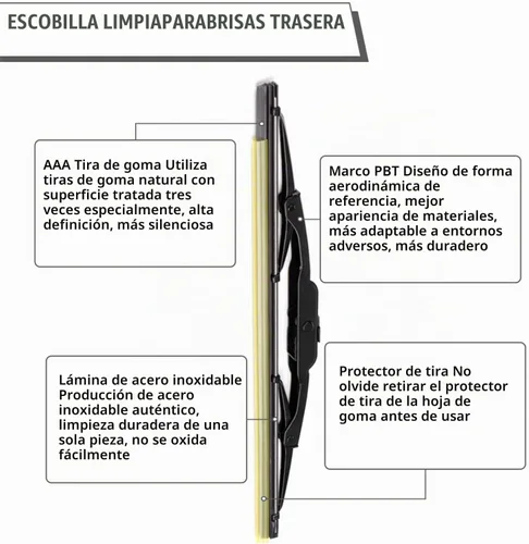 Vista 5 de Juego de tuercas de brazo y escobilla de limpiaparabrisas trasero de repuesto para Jeep Liberty 2002-2007, conjunto de limpiaparabrisas