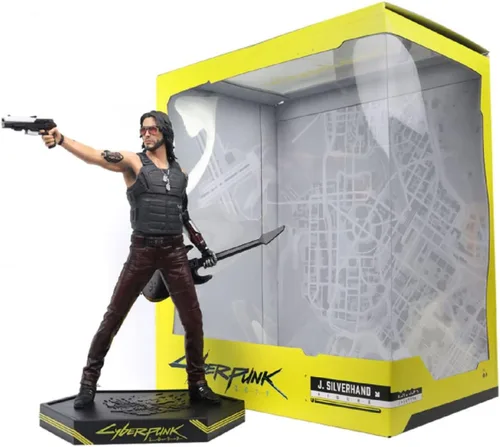 Vista 5 de Cyberpunk 2077 Johnny Silverhand Figure, Multicolor, 9.5 inches
