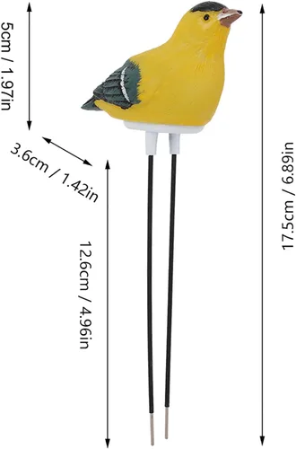 Vista 8 de Sensor de humedad del suelo, sensor de humedad decorativo con forma de pájaro largo higrómetro para plantas de interior, exterior, jardín, césped