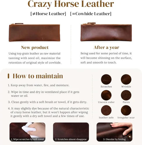 Vista 8 de S-ZONE Women Vintage Genuine Leather Crossbody Bag Distressed Foldable Clutch Top Handle Handbag Purse