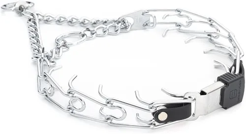 Vista 33 de Collar de perro de acero cromado Herm Sprenger para perros pequeños con hebilla de liberación rápida ClicLock y inserto de Biothane Collar de punta