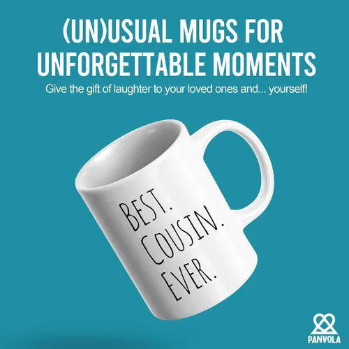 Vista 2 de Panvola Taza de café con texto en inglés "Best Cousin Ever", regalos para mujeres y hombres de la tía, tío, familia, reunión, vasos de cerámica, 11
