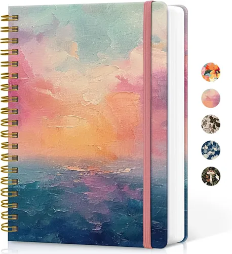 Vista 11 de Cuaderno rayado en espiral para el trabajo, 300 páginas gruesas B5 (7.1 x 10 pulgadas), diario a rayas universitarias para mujeres y escritura