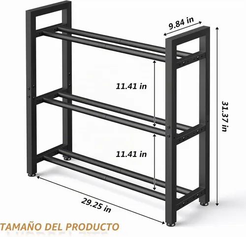 Vista 4 de Eocnrhe Dumbbell Rack Stand Only, Weight Rack for Home Gym, 3-Tier Adjustable Dumbell Rack Heavy-Duty Weight Stand for Dumbbells Kettlebells