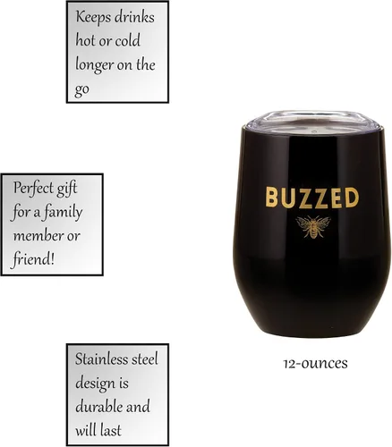 Vista 3 de Santa Barbara Design Studio Creative Brands Sippin' Pretty - Vaso de vino aislado de acero inoxidable, 12 onzas, zumbido