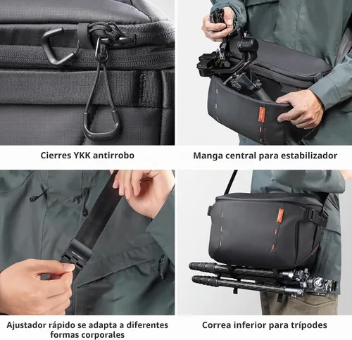 Vista 6 de PGYTECH OneMo Sling Camera Bag 7L-9L,Black Crossbody Camera Shoulder Bag Negro