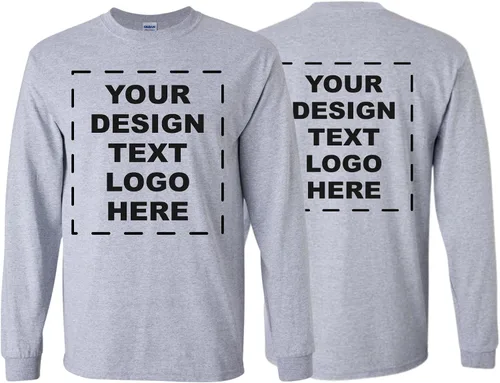 Vista 12 de Camiseta personalizada de manga larga para hombres y mujeres, añade tu propio diseño, logotipo, texto, foto, camiseta de manga larga personalizada