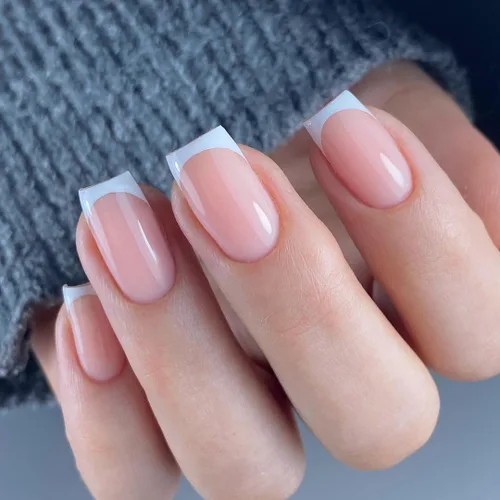 Vista 2 de Vishine Manicura Francesa Gel de Uñas Blanco Francés Rosa Pálido Juego de 4 Piezas, Gel UV LED Capa Base Capa Superior Kit de Inicio