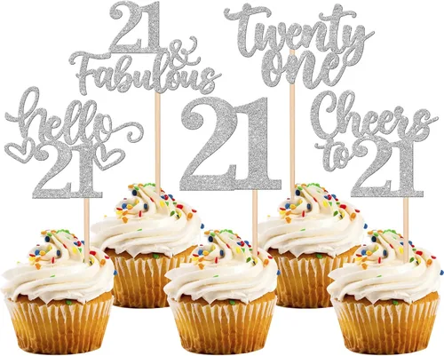 Vista 28 de 30 piezas de adornos para cupcakes de 12 cumpleaños feliz, brillantes doce, hola 12, felicitaciones a 12 años, adornos para cupcakes, 12