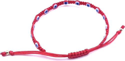 Vista 3 de Protectective - Pulsera delicada de mal de ojos para mujer, ajustable, de cuerda roja, regalo perfecto de San Valentín (mujer, 7.26), Algodón, sin