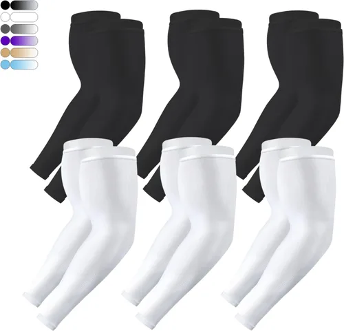 Vista 11 de 4 pares de mangas de brazo para hombres y mujeres - para cubrir tatuajes - manga deportiva refrescante para baloncesto, golf, fútbol