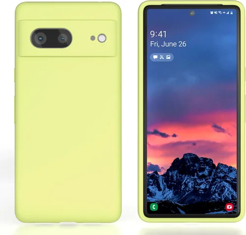 Vista 4 de Diseñada para Pixel 7, funda de gel de silicona líquida a prueba de golpes, cojín de forro de tela de microfibra suave compatible con Pixel7 de 6.3