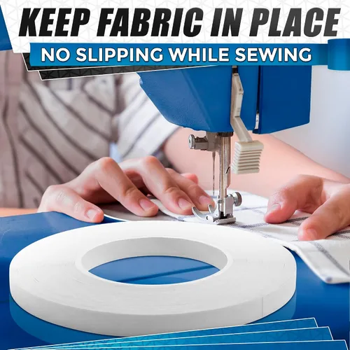 Vista 9 de Cinta de dobladillo sin coser sin planchado para el hogar, 0.4 pulgadas x 60 yardas, cinta acrílica transparente ultra fina de doble cara para ropa