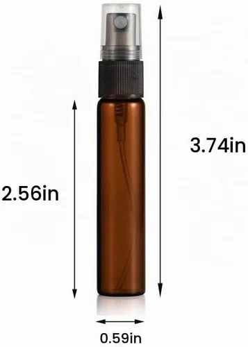 Vista 2 de Paquete de 25 botellas de perfume de viaje con atomizador a granel de 0.3 fl oz, botella vacía hidratante (ámbar)