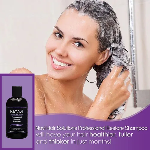 Vista 5 de Navi Professional Strength Champú para pérdida de cabello para el crecimiento del cabello, champú bloqueador DHT para cabello adelgazante