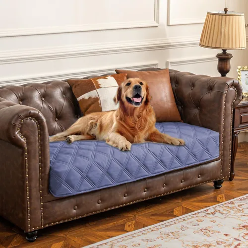 Vista 65 de Ameritex Funda impermeable para cama de perro, manta para mascotas con parte trasera antideslizante para muebles, cama, sofá