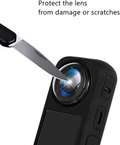 Vista 2 de Protector de lente para Insta360 X4, cubierta protectora de lente de PC, funda protectora de doble lente adhesiva, accesorios para cámara de acción