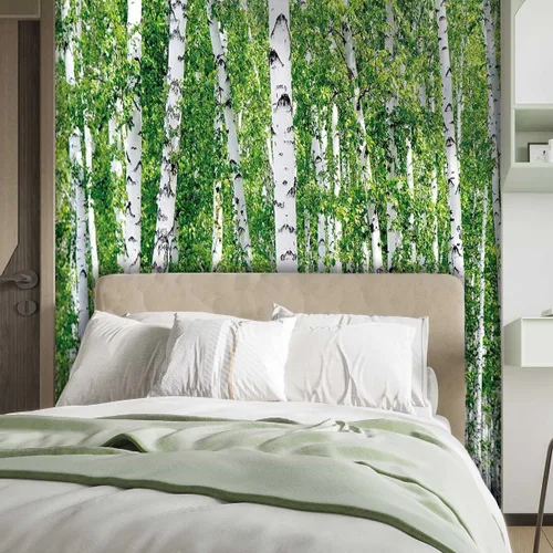 Vista 2 de Papel tapiz para muebles de madera de abedul de vinilo para decoración de pared, paneles de revestimiento para decoración de pared, aspecto