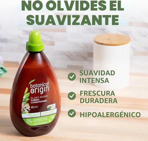 Vista 9 de Botanical Origin Detergente para ropa a base de plantas Azahar y hojas de cítricos, 54 oz (72 cargas)