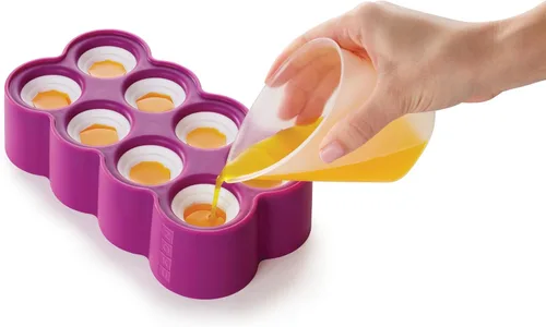 Vista 5 de ZOKU Moldes para anillos – 8 moldes de silicona para paletas con palitos de anillo reutilizables, hace que las paletas de hielo en forma de gemas
