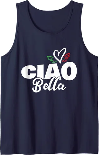 Vista 8 de Ciao Bella - Hermoso corazón italiano Italia - saludo Hello Tank Top Negro