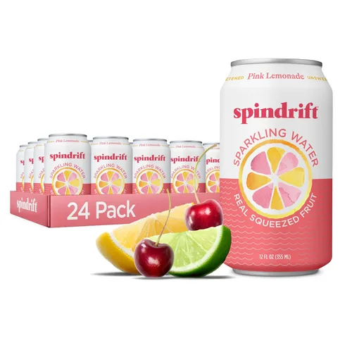 Vista 14 de Spindrift Agua con gas, sabor a bayas Belli, hecha con fruta exprimida real, latas de 12 onzas líquidas, paquete de 24 (solo 13 calorías por lata)