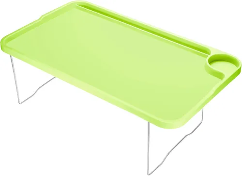 Vista 6 de PATIKIL Bandeja de desayuno, bandejas de cama con patas plegables, plato reutilizable para servir portátil, escritorio para comer, azul
