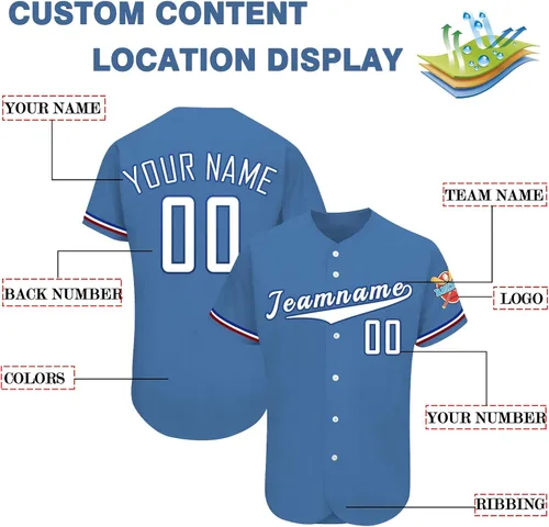 Vista 2 de Camiseta de béisbol personalizada para hombre, a rayas, con botones, cosidas, para mujeres, jóvenes, niños, uniforme deportivo