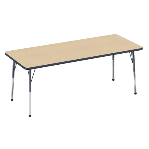 Vista 59 de FDP - Mesa rectangular para actividades escolares y de oficina (24 x 36 pulgadas), patas estándar con deslizadores giratorios, altura ajustable