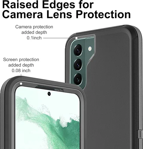 Vista 3 de Funda para Galaxy S22 Plus con protector de pantalla de TPU flexible [2 unidades], 3 en 1, cuerpo completo, a prueba de golpes, resistente a prueba