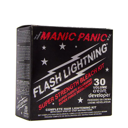 Vista 8 de MANIC PANIC Flash Lightning - Kit de Decoloración Súper Fuerte - Revelador de 40 Volúmenes + Polvo Decolorante - Aclarador de Cabello para Cabello