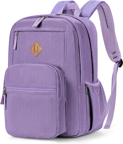 Vista 44 de ZORFIN - Mochila de 26 litros para la escuela, universidad y viajes, impermeable, con 8 compartimentos, Verde militar, Moderno