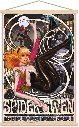 Vista 16 de Trends International Marvel Comics - Póster de pared de Spider-Gwen - Cover #1, 14.725 x 22.375 pulgadas, versión enmarcada de madera de granero
