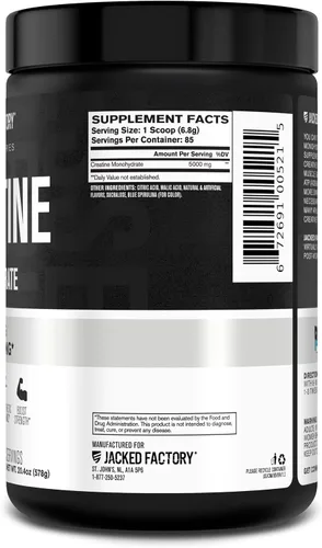 Vista 9 de Jacked Factory Monohidrato de creatina en polvo de 15 oz – Suplemento diario de creatina de 0.18 oz para hombres y mujeres, apto para veganos