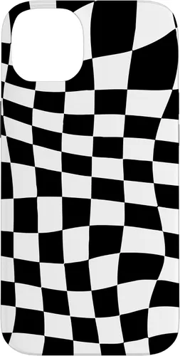 Vista 15 de Funda clásica a cuadros para iPhone 17, diseño ondulado de tablero de ajedrez en blanco y negro