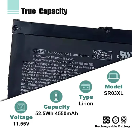 Vista 3 de Reemplazo de batería de 52.5Wh SR03XL L08855-855 para Hp Pavilion 15-CX 15-cx0xxx 15-cx0058wm 15-cx0056wm Envy X360 15-CN 15-CP 17-BW 15-cx0xxx