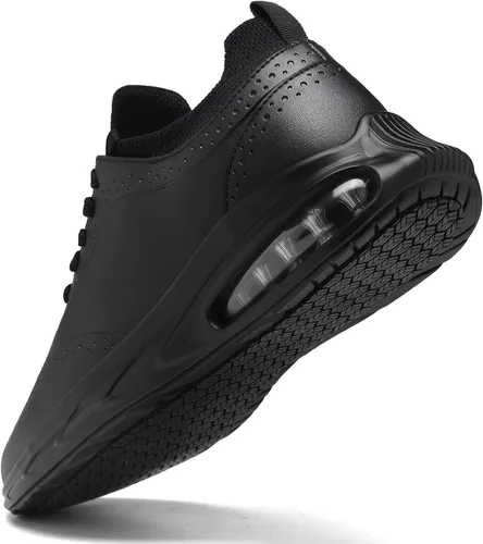 Vista 4 de Zapatos de trabajo antideslizantes para hombres y mujeres, tenis antideslizantes informales, cómodos, para caminar, cocinero, cocina, sin cordones