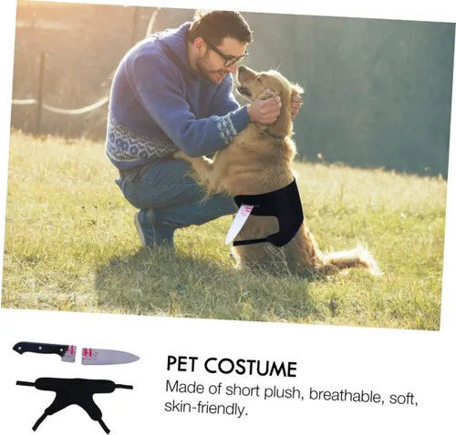 Vista 2 de HEALEEP 1Pc Halloween Dog Harness The Dog Short Plush ax Strap Black cat Harness pet Vampire Small Dog Turn into Decorate Pet Dog pet Outfit Puppy