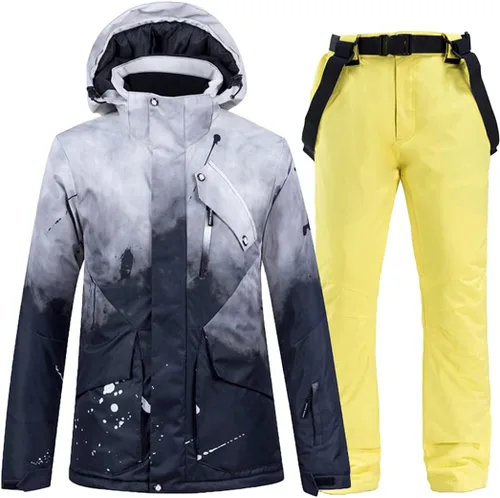 Vista 9 de Conjunto de pantalones gruesos y cálidos para mujer, para esquí, snowboard, chaqueta