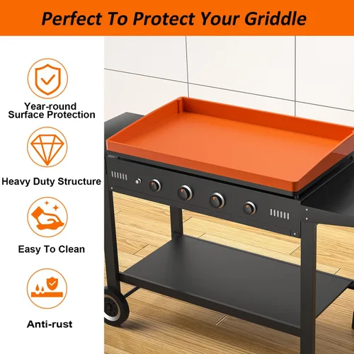 Vista 2 de Funda de silicona para parrilla Blackstone de 28 pulgadas Tapete protector de cobertura completa Resistente de grado alimenticio Previene