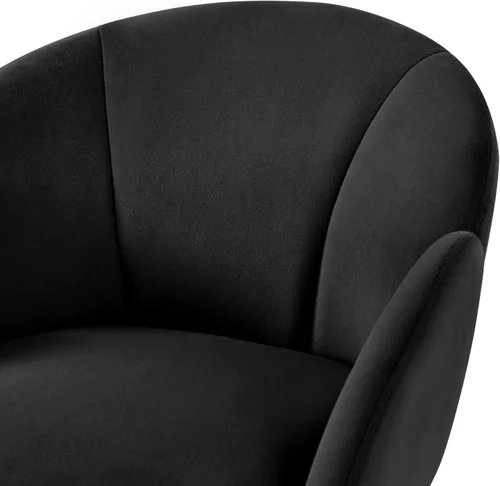 Vista 7 de Yaheetech Silla de terciopelo para sala de estar, sillón en forma de flor con patas doradas, silla lateral tapizada para tocador, sala de estar