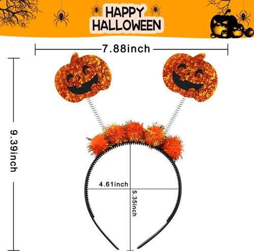 Vista 4 de Totelux Diadema de calabaza araña para Halloween