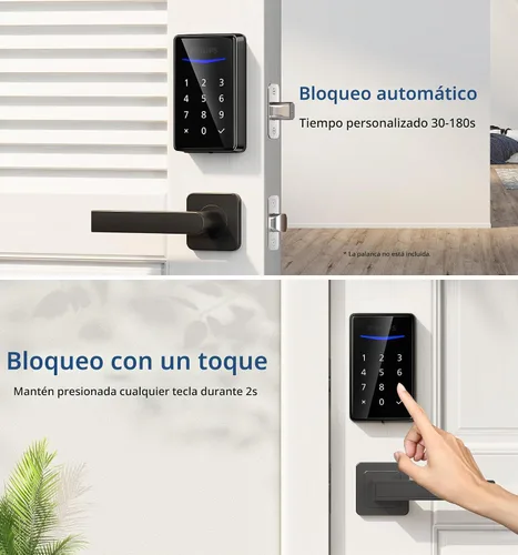 Vista 4 de Philips Cerradura de puerta de entrada sin llave, genera código único de forma remota no conectada, cerradura de cerrojo independiente con teclado