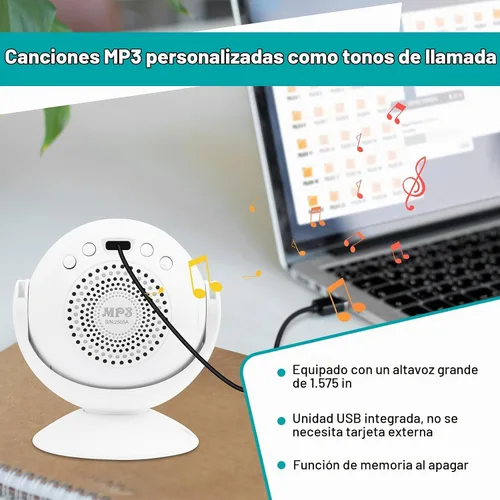 Vista 4 de Timbre con sensor Greencycle para empresas con voz personalizada Sensor dual con tonos de llamada MP3 DIY