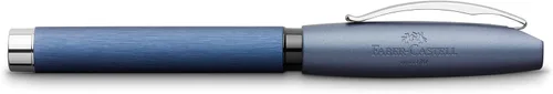 Vista 4 de Faber-Castell Essentio - Pluma estilográfica de aluminio azul, punta fina con tinta negra, instrumentos de escritura fina