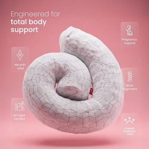 Vista 5 de IWS I WANNA SLEEP SnowTouch Almohada ajustable, soporte para el cuello, almohadas de cama para dormir, espuma viscoelástica de corte cruzado de gel