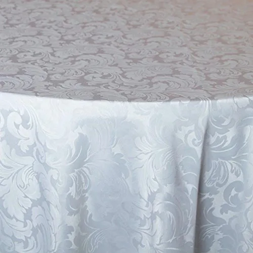 Vista 3 de Tektrum Mantel redondo de damasco jacquard de 70 pulgadas, resistente al agua, a prueba de derrames, resistente a las manchas, sin arrugas, ideal