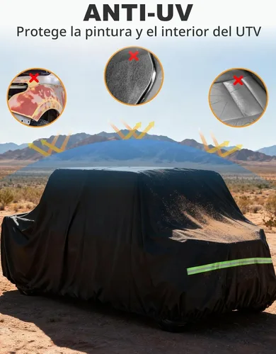 Vista 6 de Cubierta UTV de 4 a 6 plazas, resistente 600D, cubierta de protección para todo tipo de clima, compatible con Can-Am Defender MAX PRO/X3