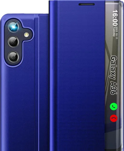 Vista 51 de Funda de teléfono para Samsung Galaxy A16 5G, Clear View Window Funda delgada de lujo para teléfono Galaxy A16 con soporte, funda protectora