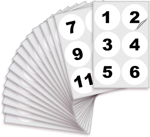 Vista 25 de iSYFIX Calcomanías negras de números consecutivos – 1 a 100, 1 pulgada, 1 juego – Vinilo autoadhesivo de alta calidad, ideal para inventario